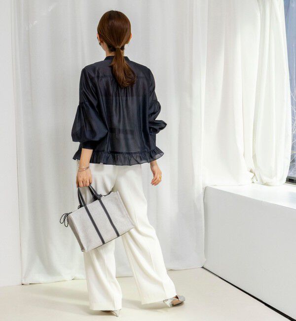 NOLLEY'S「ウォッシャブルシアー裾フリルブラウス」|シャツ・ブラウス|
