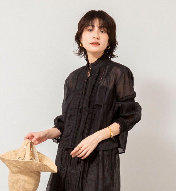 NOLLEY'S sophi「【MARILYN MOON】sheer starched cotton lace frilled ブラウス」|シャツ・ブラウス|