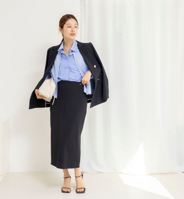 NOLLEY'S「ウォッシャブルニットジョーゼットタイトスカート」|タイト|