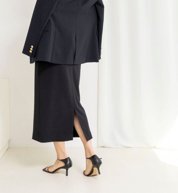 NOLLEY'S「ウォッシャブルニットジョーゼットタイトスカート」|タイト|