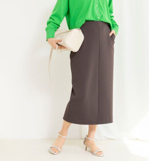 NOLLEY'S「ウォッシャブルニットジョーゼットタイトスカート」|タイト|
