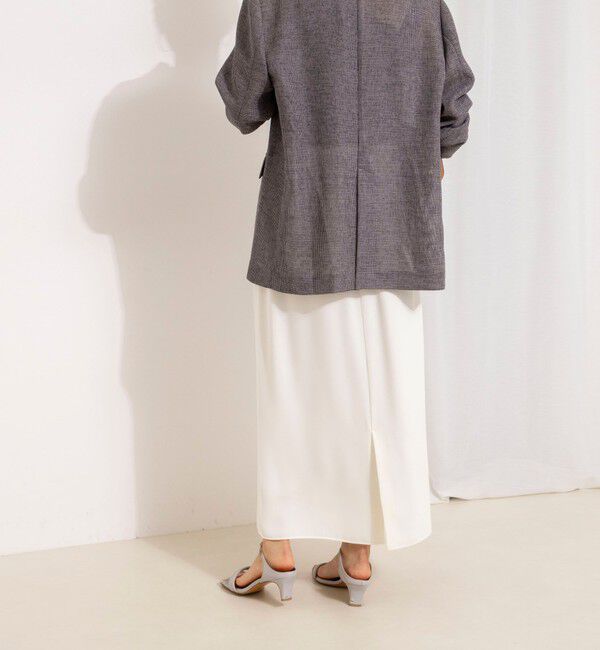 NOLLEY'S「ウォッシャブルハイスペックサテンロングスカート」|フレア|