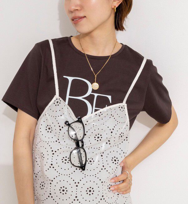 NOLLEY'S「ウォッシャブルプリントT」|Tシャツ・カットソー|ダークブラウン