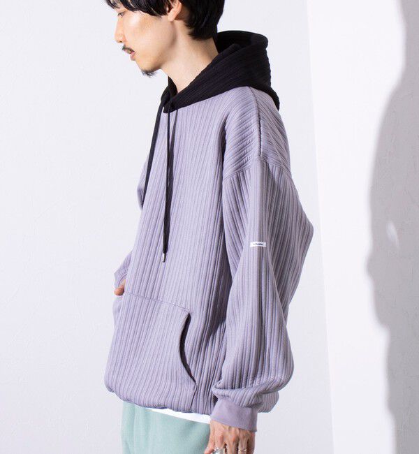 GLOSTER「【GLOSTER/グロスター】ストライプ キルティング  プルオーバーパーカー フーディ 」|パーカー|