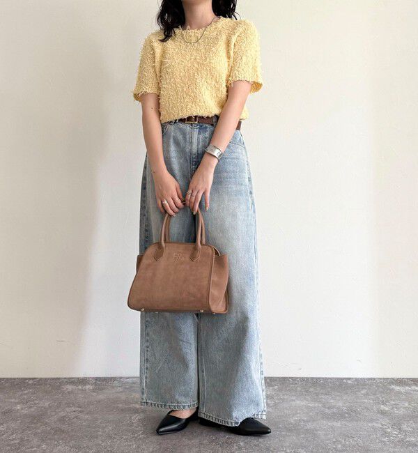 fredy emue「チュールテープ半袖ニットプルオーバー」|ニット・セーター|