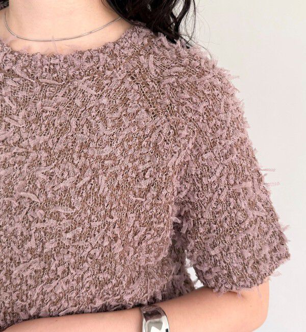fredy emue「チュールテープ半袖ニットプルオーバー」|ニット・セーター|