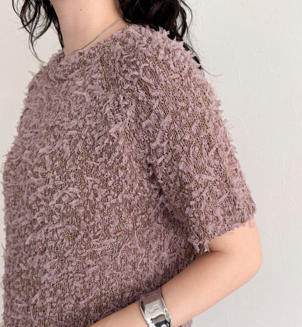 fredy emue「チュールテープ半袖ニットプルオーバー」|ニット・セーター|