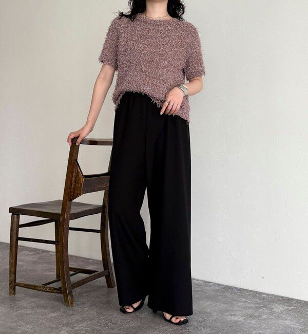 fredy emue「チュールテープ半袖ニットプルオーバー」|ニット・セーター|