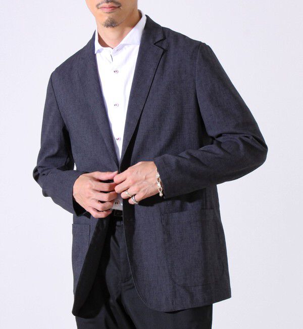 GLOSTER「【ビジカジ/セットアップ対応】GLOSTER イージーケアジャケット」|テーラードジャケット|チャコールグレー