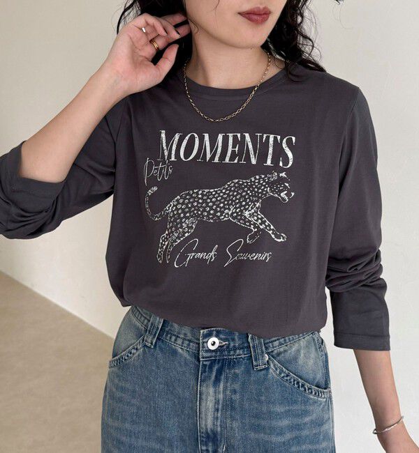 fredy emue「レオパードプリントロンTシャツ」|Tシャツ・カットソー|チャコールグレー