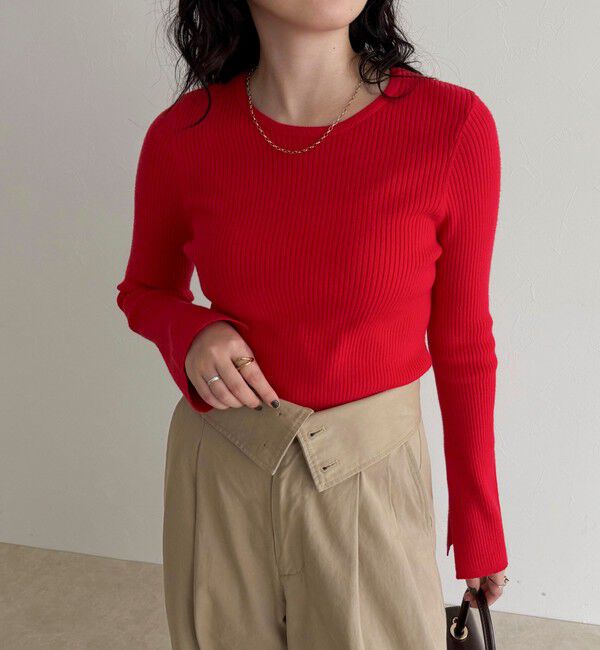 fredy emue「袖スリットリブニットプルオーバー」|ニット・セーター|