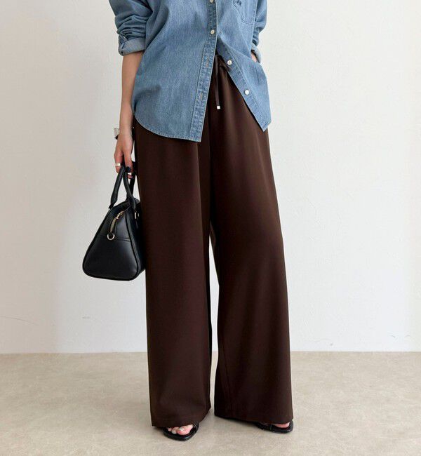 fredy emue「【リピーター続出！/高身長サイズあり】とろみWarmストレートイージーパンツ」|チノ|