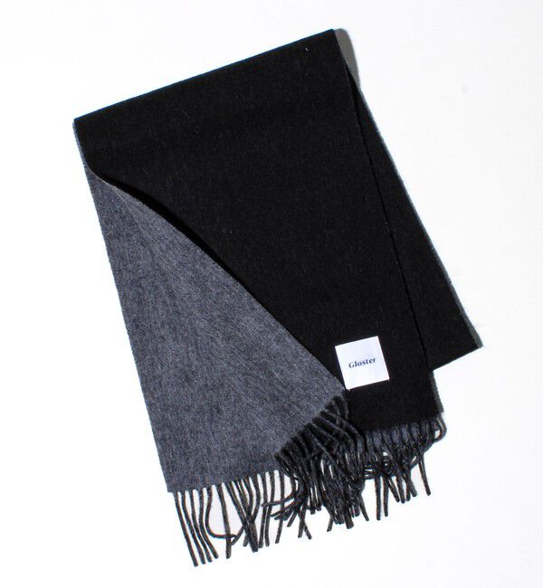 GLOSTER「【カシミヤブレンド】ウールリバーシブルソリッドマフラー」|マフラー|