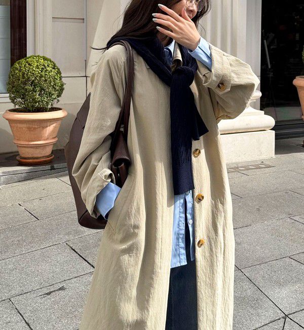 fredy emue「リネン混タンブラーステンカラーコート」|ステンカラーコート|