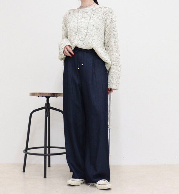 fredy emue「【低身長サイズ34有り】ライトシャンブレーデニムイージーパンツ」|チノ|