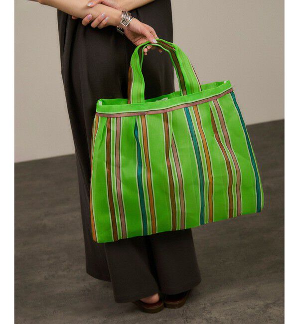 SALON adam et rope'「【Diminutivo（ディミヌティーボ）】メッシュトートバッグ ストライプ大」|トートバッグ|