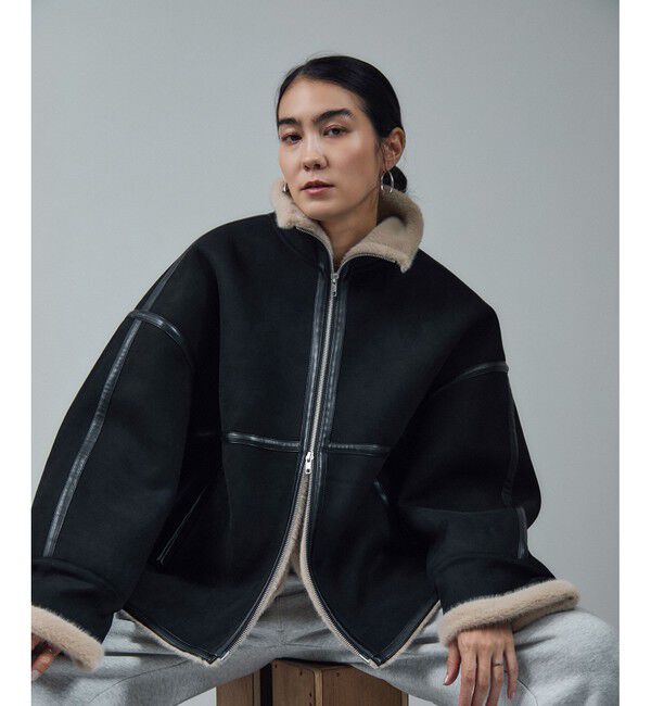 SALON adam et rope'「【WEB限定】フェイクムートンショートコート」|その他|