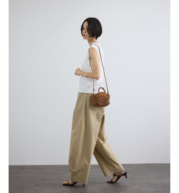 SALON adam et rope'「【African Square（アフリカンスクエアー）】2WAYラフィアポシェット」|ショルダー・メッセンジャー|