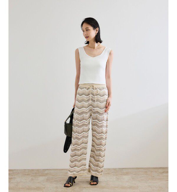 ROPE「【COOHEM（コーヘン）】ZIGZAG SUKASHI KNIT PANTS【WEB・一部店舗限定】【一部別注カラー】/洗える」|チノ|