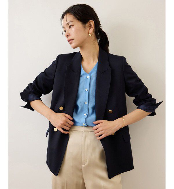 ROPE「ストレッチ金ボタンブレザージャケット」|テーラードジャケット|