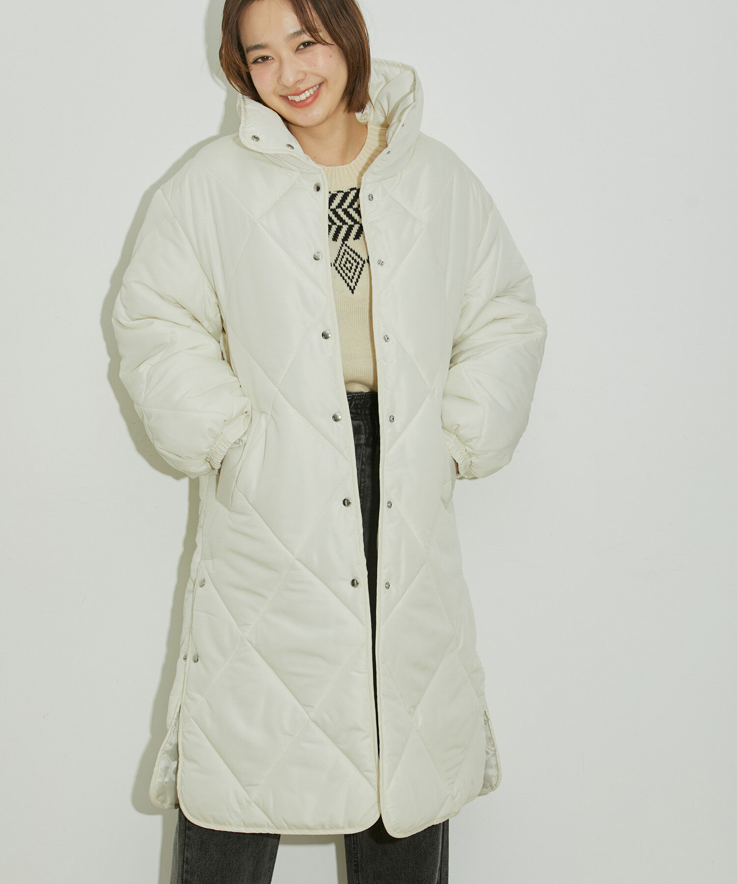 vis-a-vis「【WEB限定】ダイヤキルト中綿ロングコート」|その他|