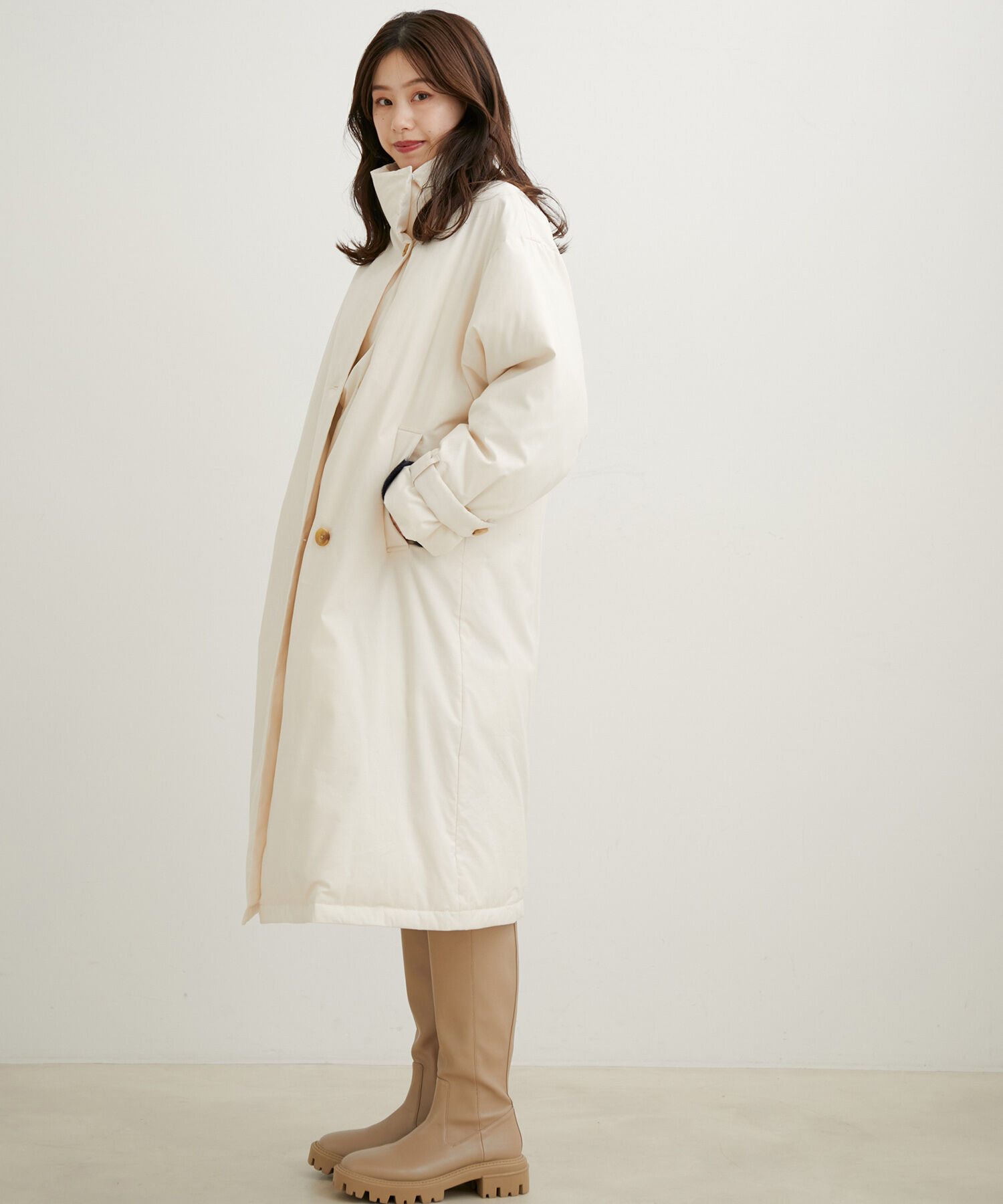 VIS「【保温機能綿】スタンドカラーパデットコート」|その他|