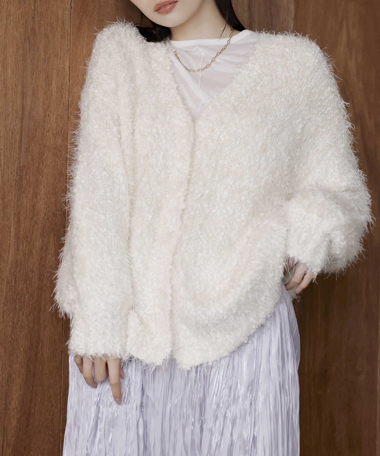 VIS「【選べる着丈】ポコポコヤーンVネックカーディガン」|カーディガン|キナリ(16)