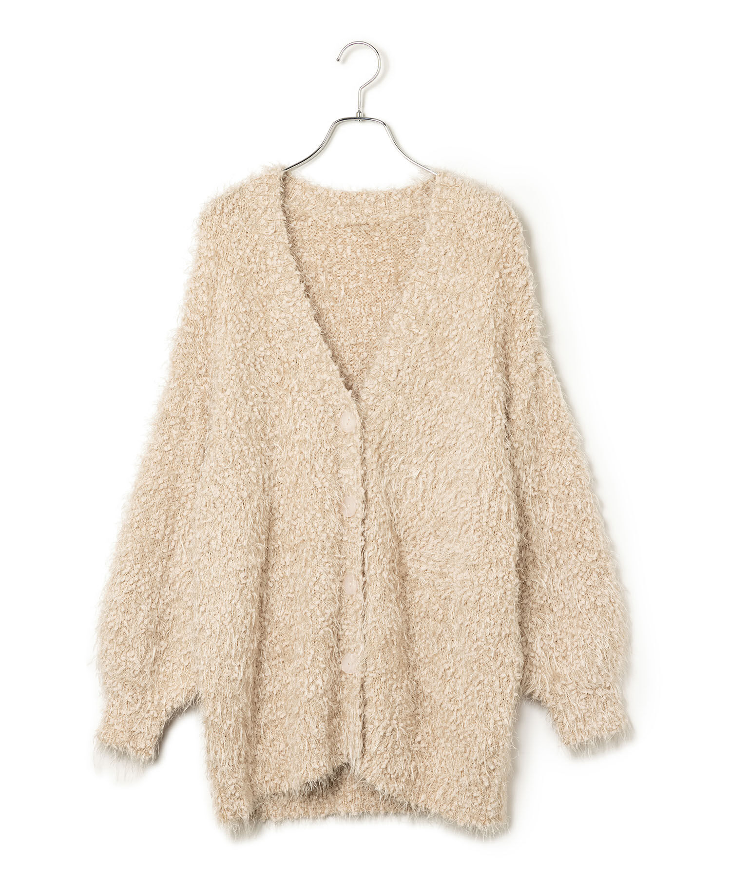 VIS「【選べる着丈】ポコポコヤーンVネックカーディガン」|カーディガン|