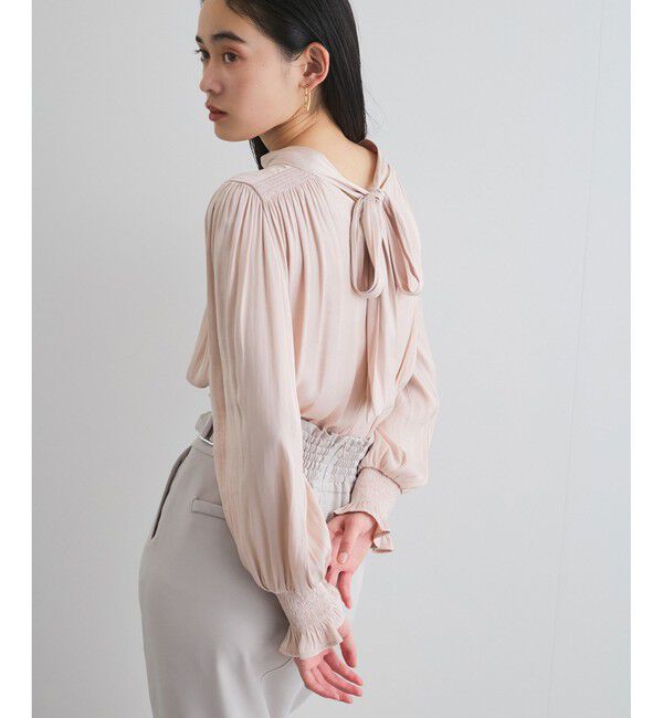 VIS「【前後2WAY】割繊ボウタイブラウス【洗える】」|シャツ・ブラウス|