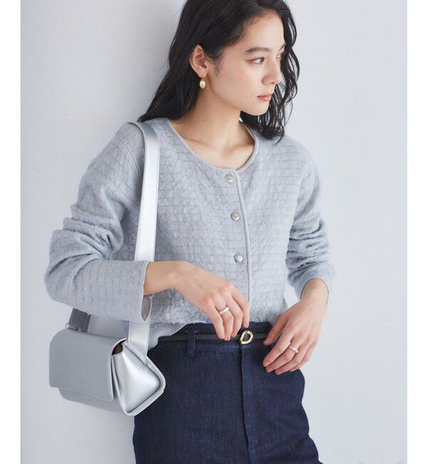 VIS「オーガンジーメタルボタンニットカーディガン」|カーディガン|