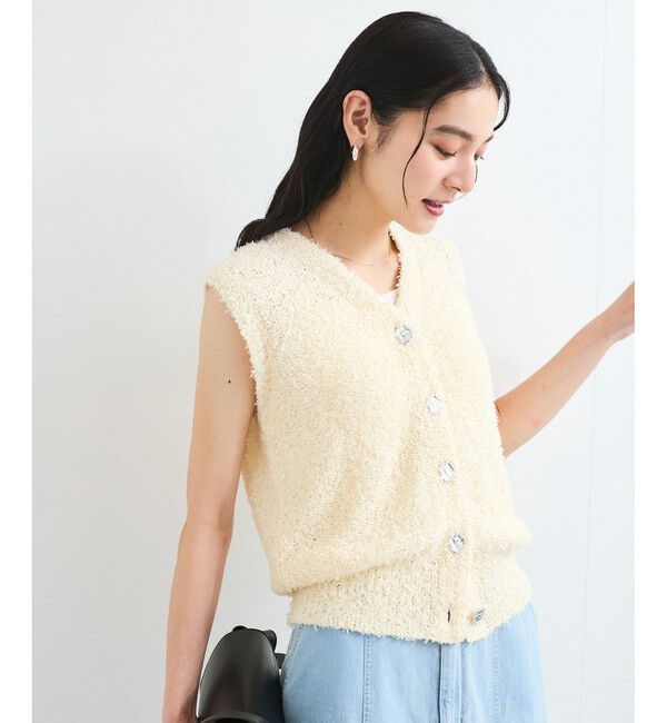 VIS「【洗える】テープヤーンニットベスト」|ベスト・ジレ|ベージュ系(28)