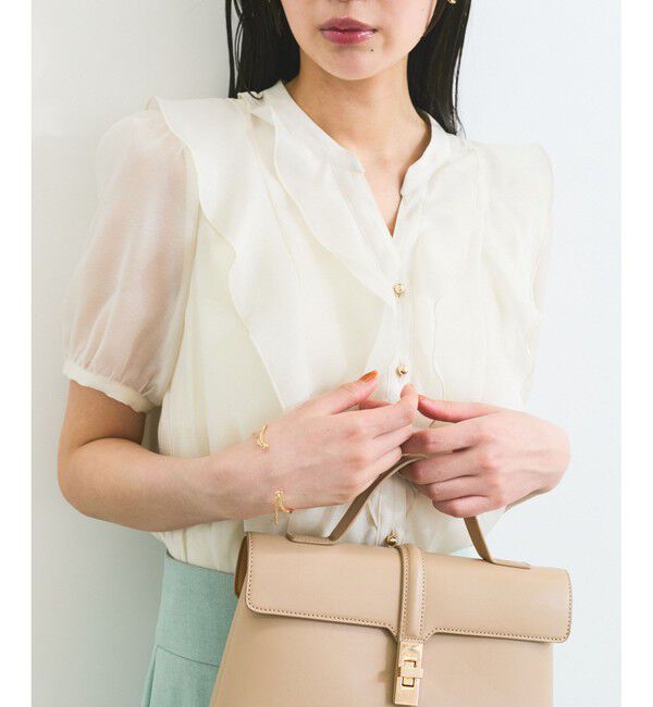 VIS「【洗える】シアーラッフル半袖ブラウス」|シャツ・ブラウス|