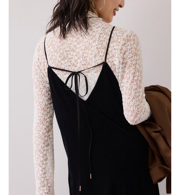 VIS「刺繍アソートベロアキャミワンピース/2WAY」|ワンピース|