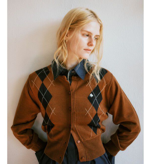 VIS「【POLO BCS】VIS別注アーガイルニットカーディガン」|カーディガン|キャメル(25)