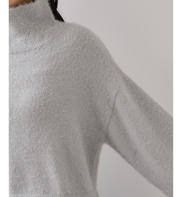 VIS「ラメフェザー裾レースハイネックニット」|ニット・セーター|