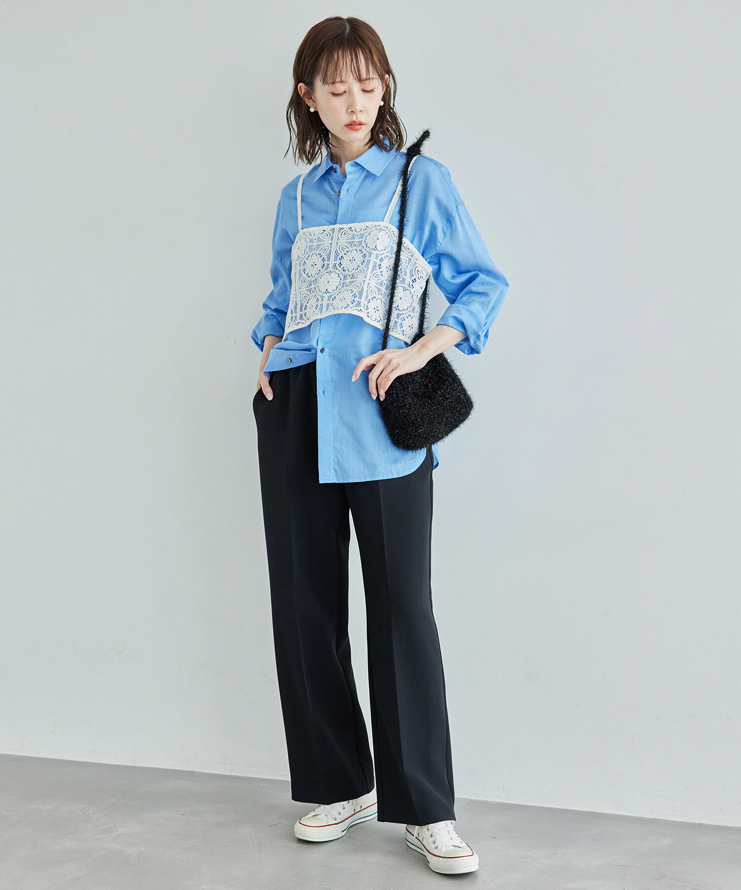 ROPE PICNIC PASSAGE「レイヤードレースビスチェ」|キャミソール|