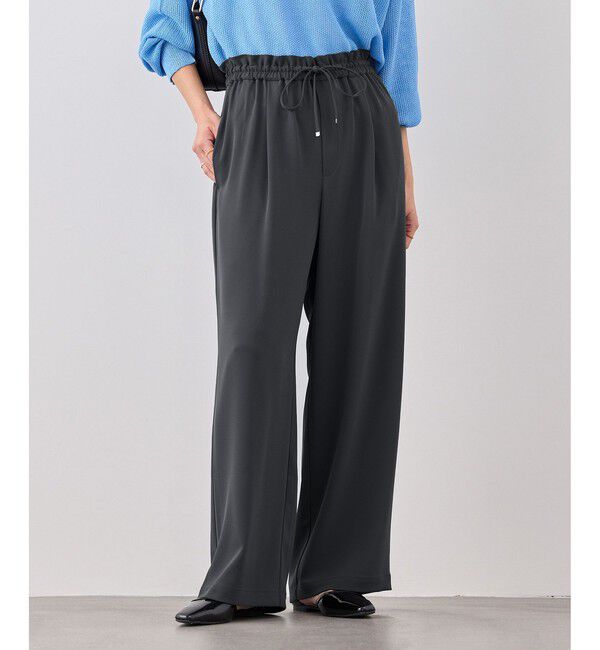 Rope&rsquo;Picnic「ステファニージョグイージーワイドパンツ」|チノ|チャコール(06)