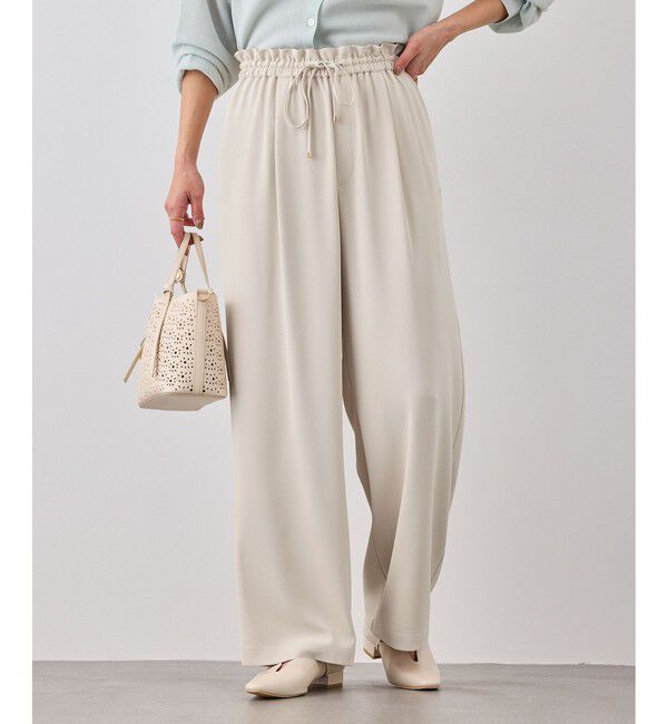 Rope&rsquo;Picnic「ステファニージョグイージーワイドパンツ」|チノ|ベージュ(27)