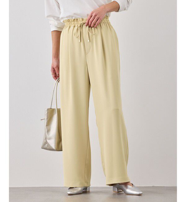 Rope&rsquo;Picnic「ステファニージョグイージーワイドパンツ」|チノ|イエロー(80)