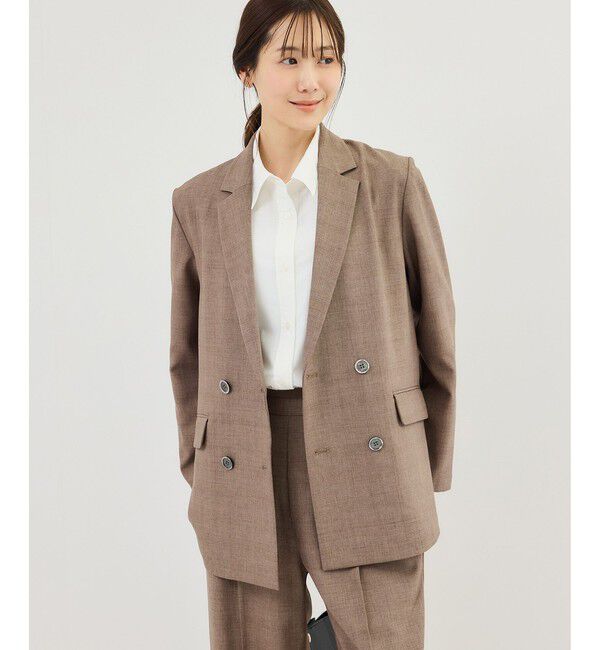 Rope&rsquo;Picnic「メランジドビーチェックジャケット/セットアップ対応・防シワ・接触冷感」|テーラードジャケット|