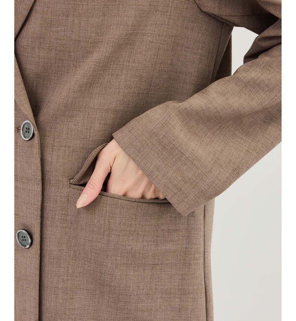 Rope&rsquo;Picnic「メランジドビーチェックジャケット/セットアップ対応・防シワ・接触冷感」|テーラードジャケット|