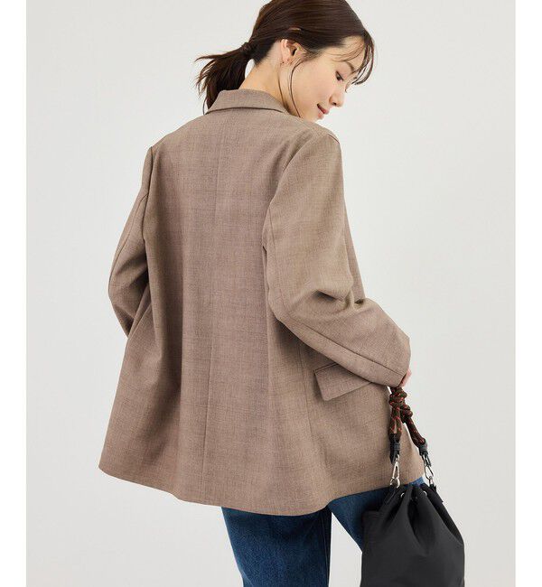 Rope&rsquo;Picnic「メランジドビーチェックジャケット/セットアップ対応・防シワ・接触冷感」|テーラードジャケット|