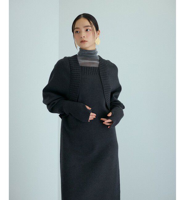 ADAM ET ROPE'「ボレロドッキングニットワンピース」|ワンピース|