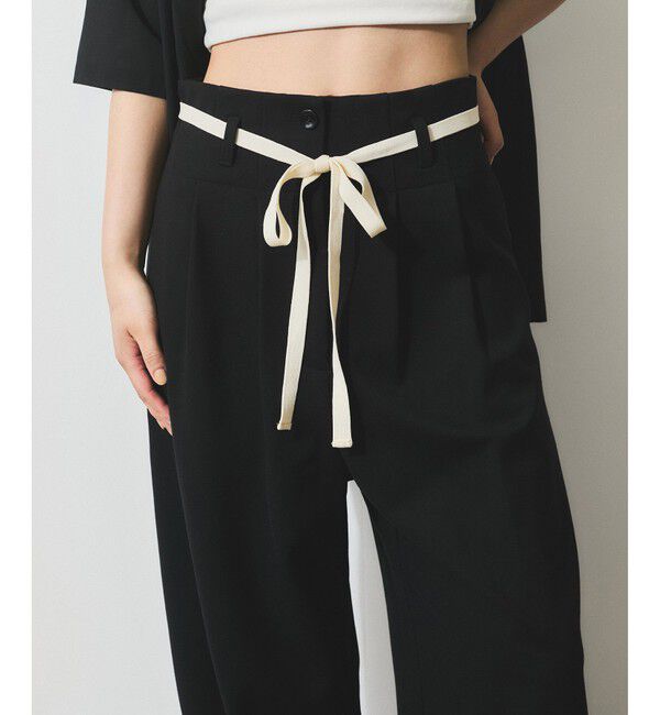 ADAM ET ROPE'「【WEB限定】ハイウエストカーブパンツ」|チノ|