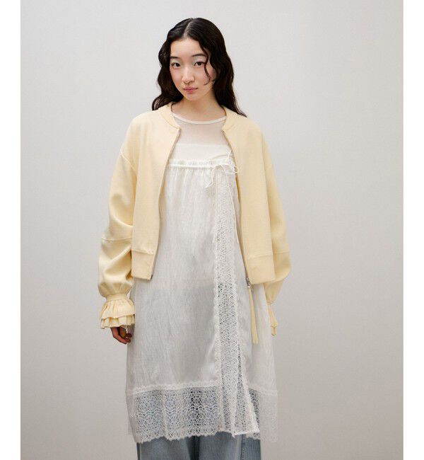 ADAM ET ROPE'「ダブルニットジップカーディガン」|カーディガン|