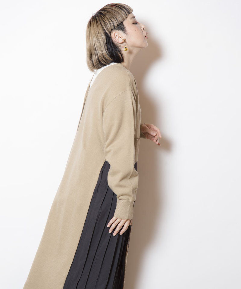  「2WAYバックプリーツニットカーディガン」|ワンピース|