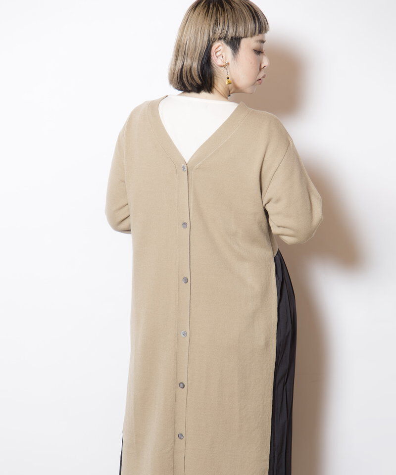  「2WAYバックプリーツニットカーディガン」|ワンピース|