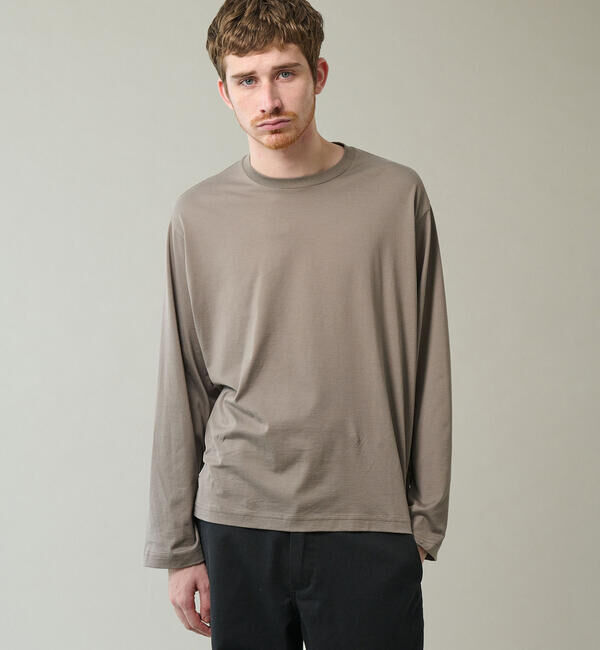handvaerk「handvaerk | コットン クルーネック長袖Tシャツ MEN」|Tシャツ・カットソー|GREY系2