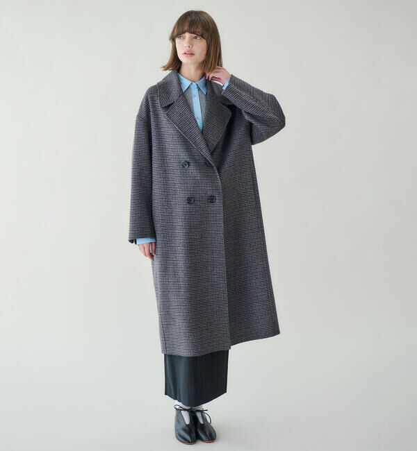 LE GLAZIK「LE GLAZIK | ウール ダブルフェイスコート WOMEN」|ダッフルコート|BROWN系1