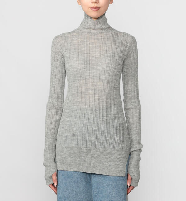 UNFIL「UNFIL | ベビーアルパカ ハイネックリブニット WOMEN」|ニット・セーター|